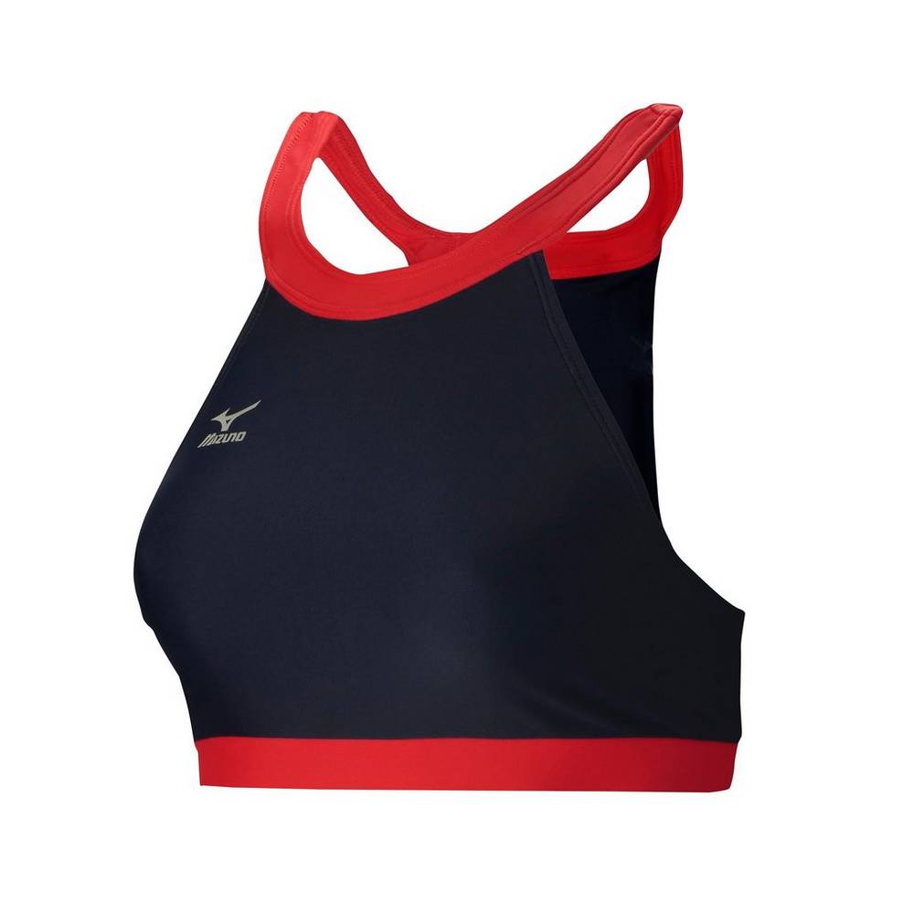 Sutiãs de Desporto Mizuno Odyssey Altas Neck - Mulher - Azul Marinho/Vermelhas - HYZJF0874